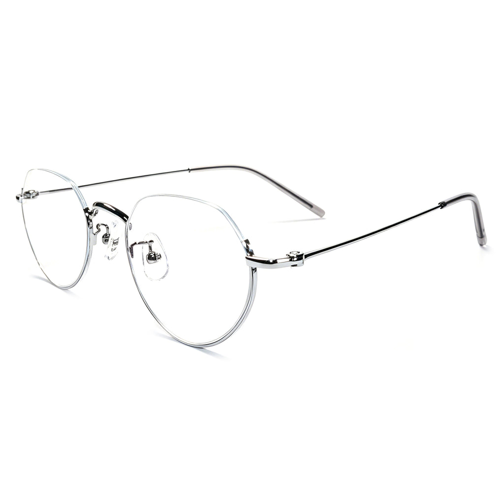 Women & Men Round Half-Rim Black Thin Metal Eyeglasses, Free Shipping on Orders Over $79
