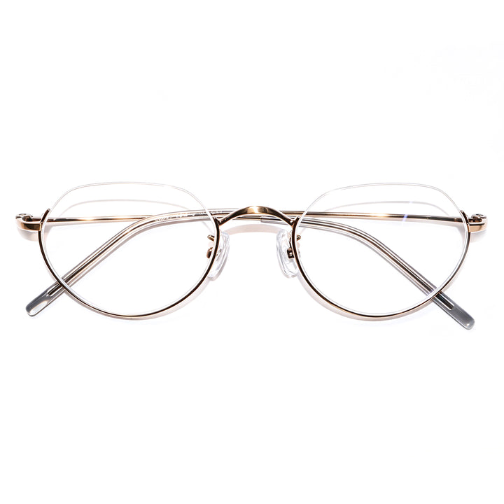 Women & Men Round Half-Rim Black Thin Metal Eyeglasses, Free Shipping on Orders Over $69