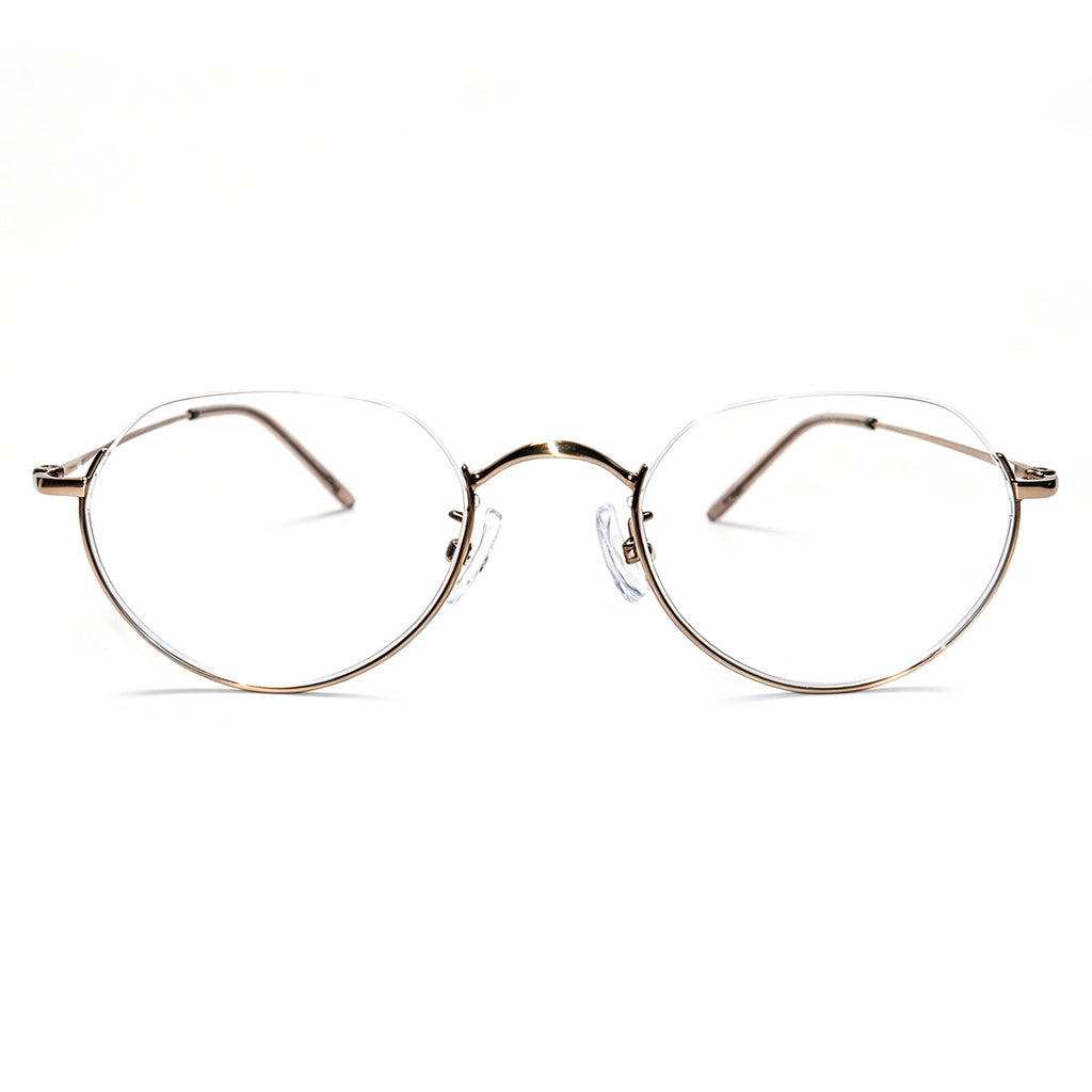 Women & Men Round Half-Rim Black Thin Metal Eyeglasses, Free Shipping on Orders Over $79