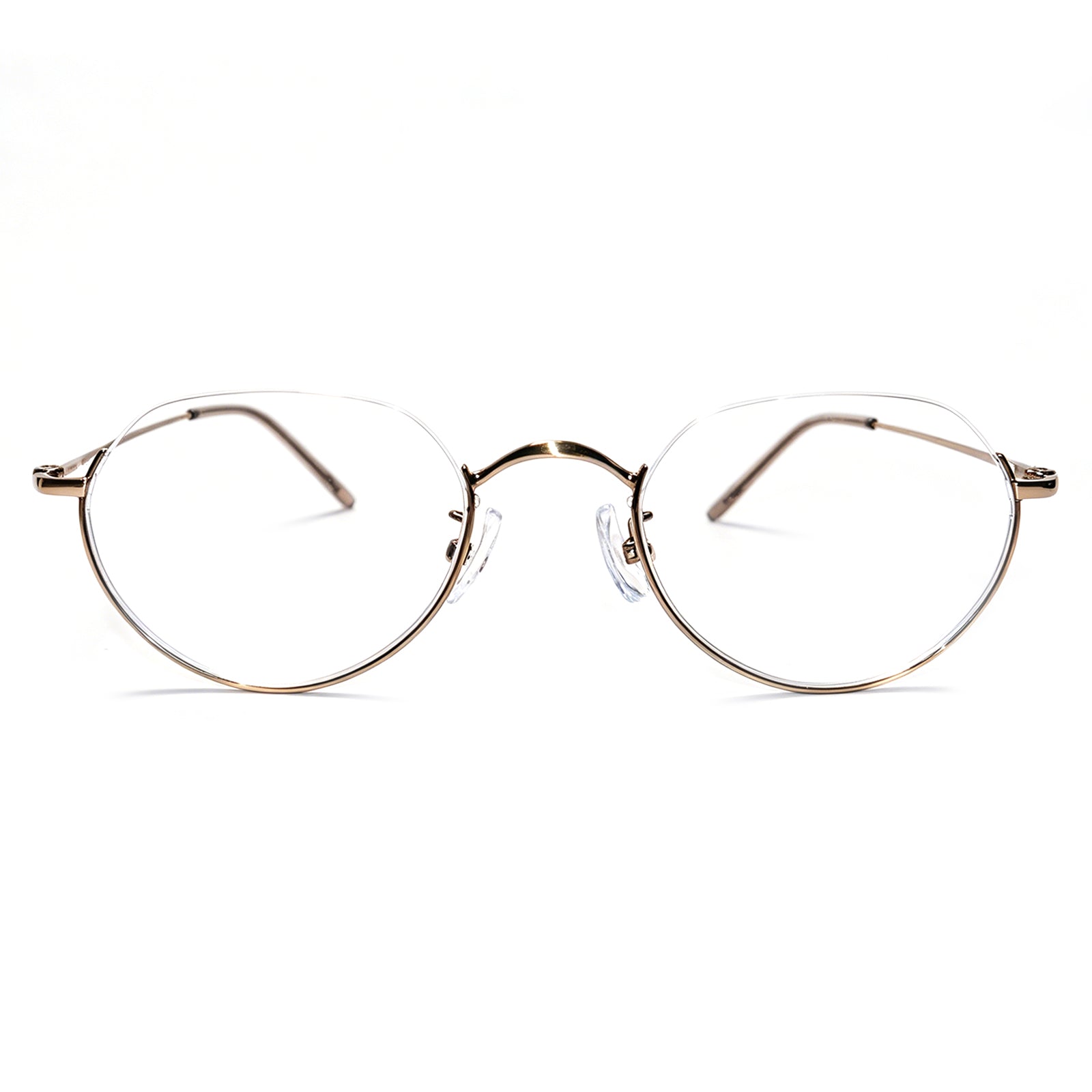 Women & Men Round Half-Rim Black Thin Metal Eyeglasses, Free Shipping on Orders Over $79
