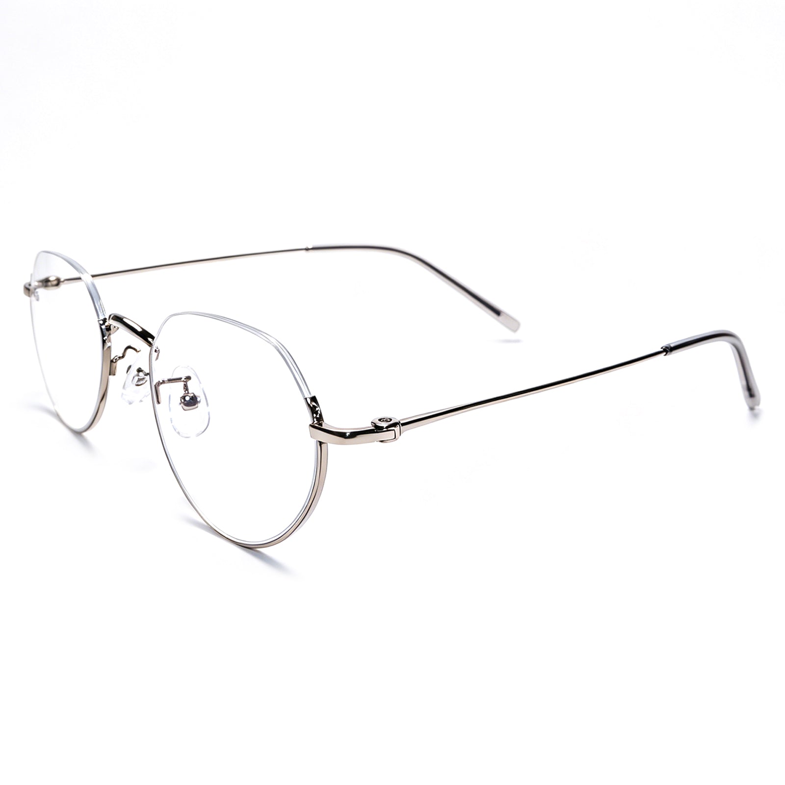 Women & Men Round Half-Rim Black Thin Metal Eyeglasses, Free Shipping on Orders Over $79