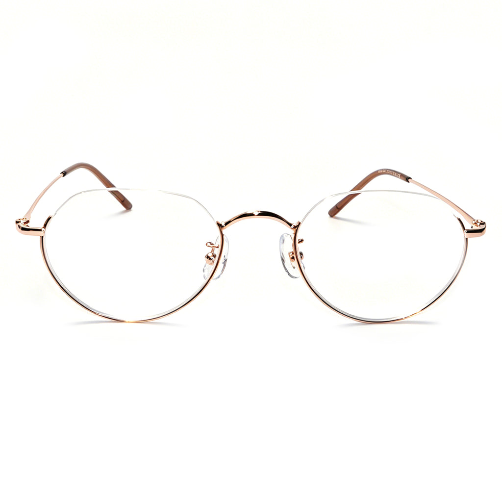 Women & Men Round Half-Rim Black Thin Metal Eyeglasses, Free Shipping on Orders Over $79