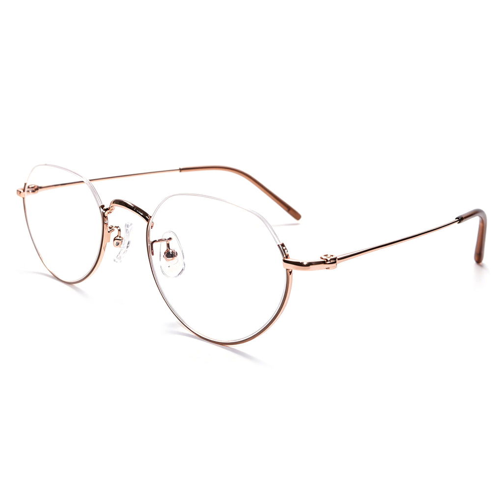 Women & Men Round Half-Rim Black Thin Metal Eyeglasses, Free Shipping on Orders Over $79