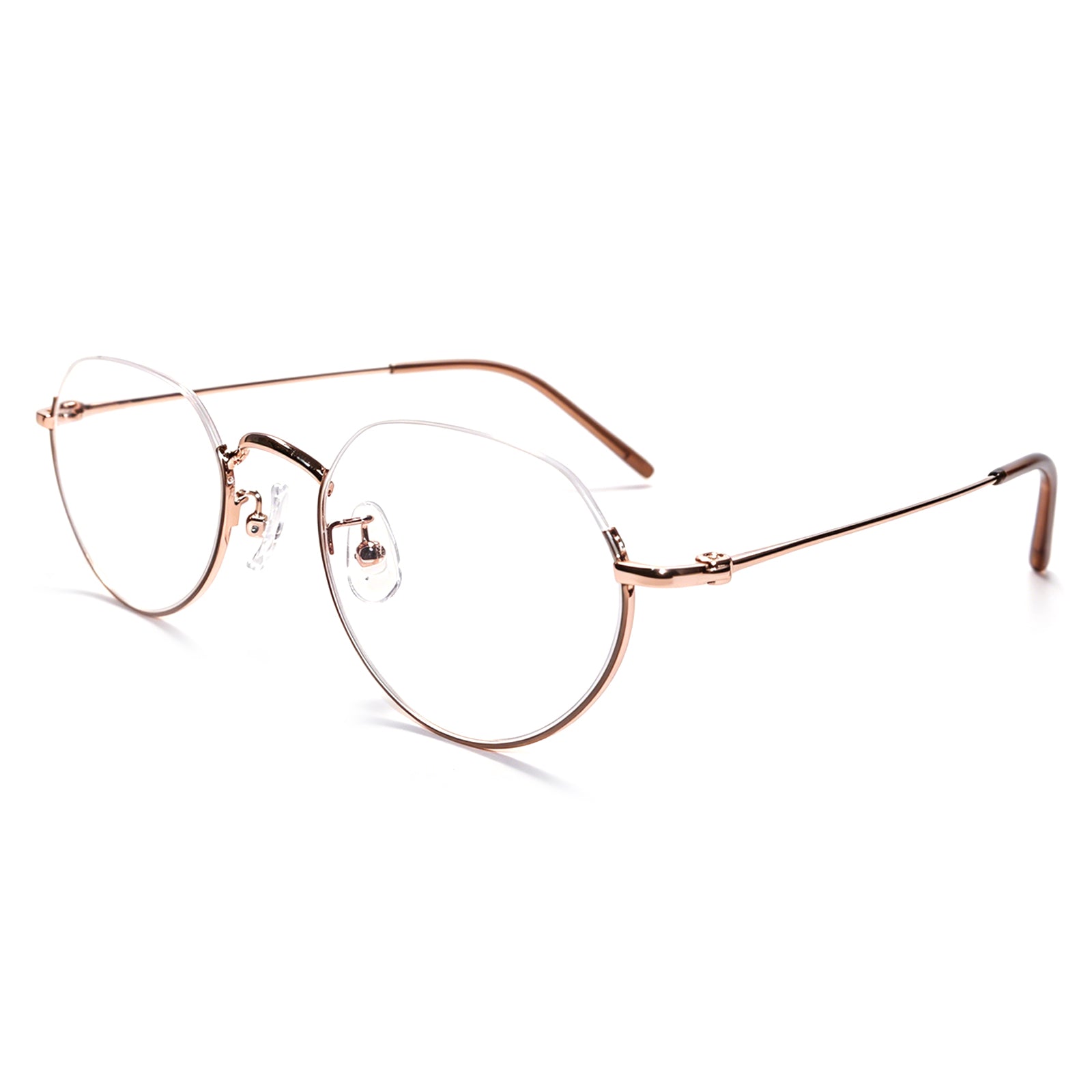 Women & Men Round Half-Rim Black Thin Metal Eyeglasses, Free Shipping on Orders Over $79