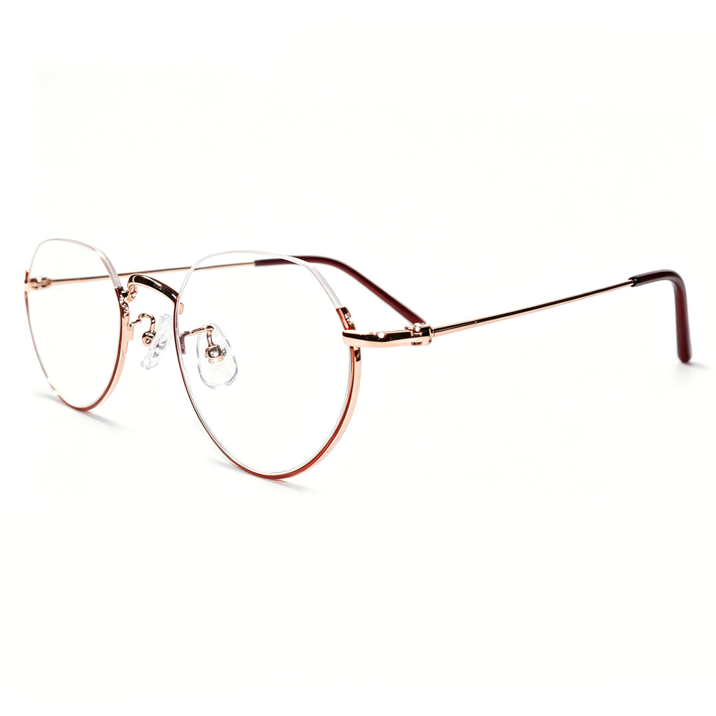 Women & Men Round Half-Rim Black Thin Metal Eyeglasses, Free Shipping on Orders Over $79