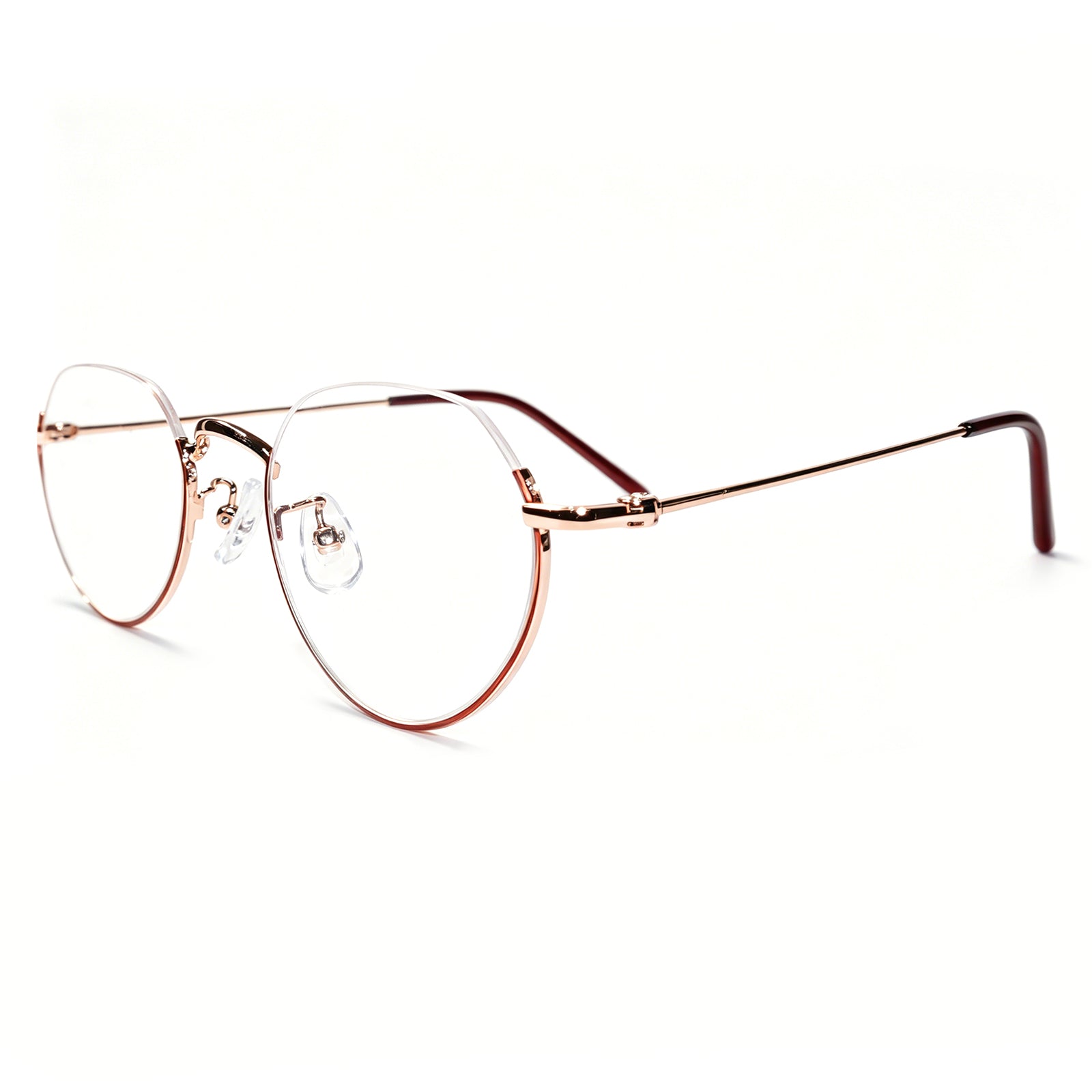 Women & Men Round Half-Rim Black Thin Metal Eyeglasses, Free Shipping on Orders Over $79