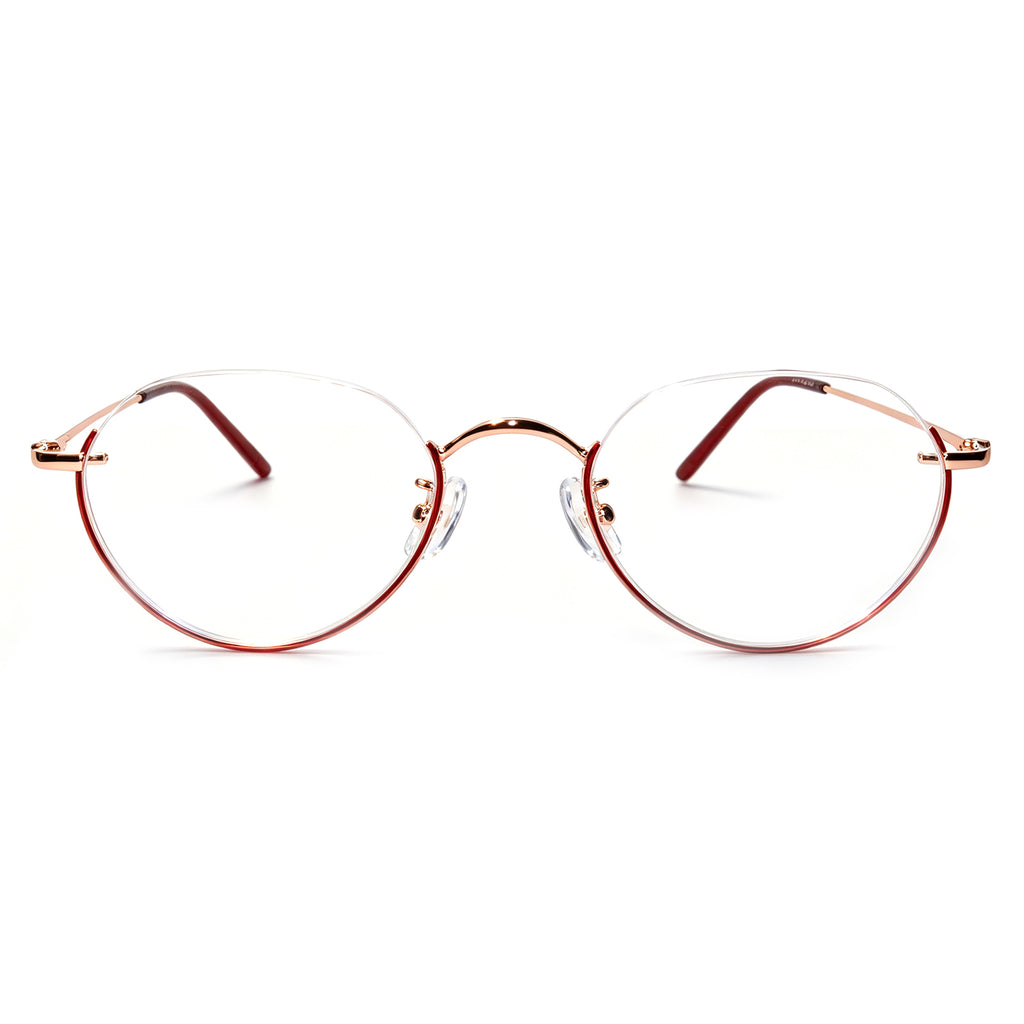 Women & Men Round Half-Rim Black Thin Metal Eyeglasses, Free Shipping on Orders Over $79