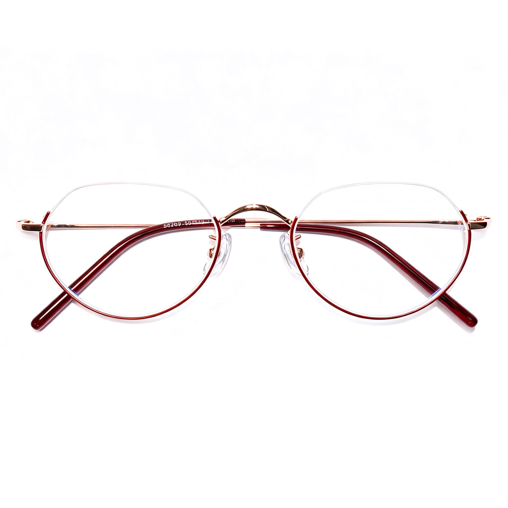 Women & Men Round Half-Rim Black Thin Metal Eyeglasses, Free Shipping on Orders Over $79