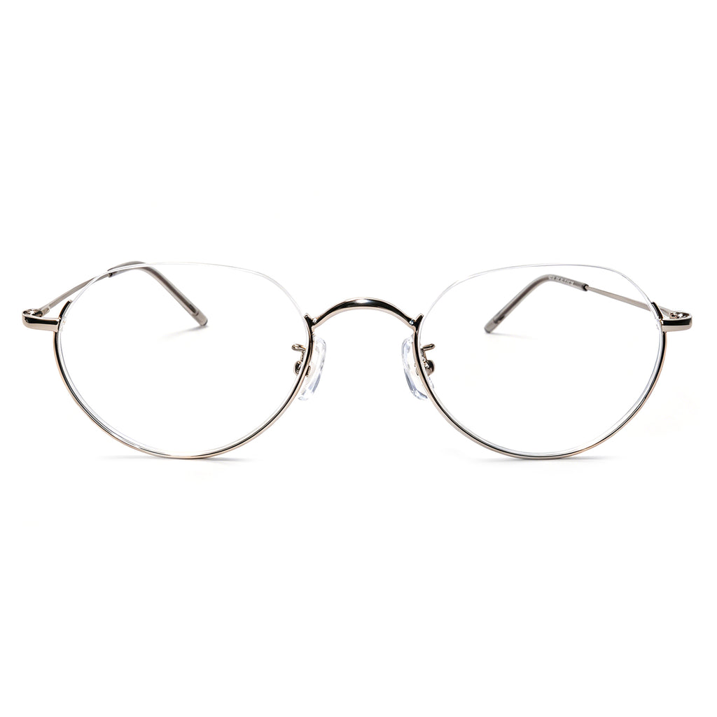 Women & Men Round Half-Rim Black Thin Metal Eyeglasses, Free Shipping on Orders Over $79