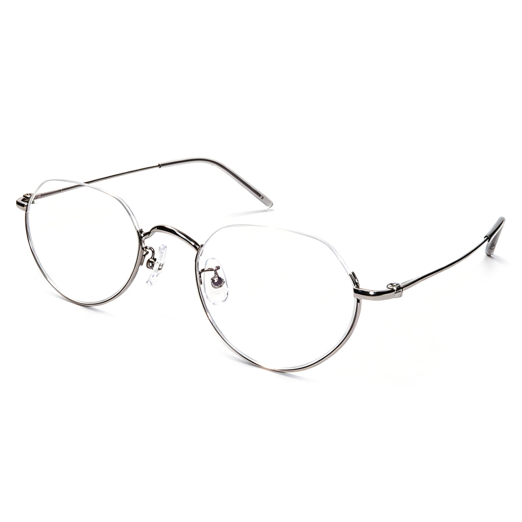 Women & Men Round Half-Rim Black Thin Metal Eyeglasses, Free Shipping on Orders Over $79
