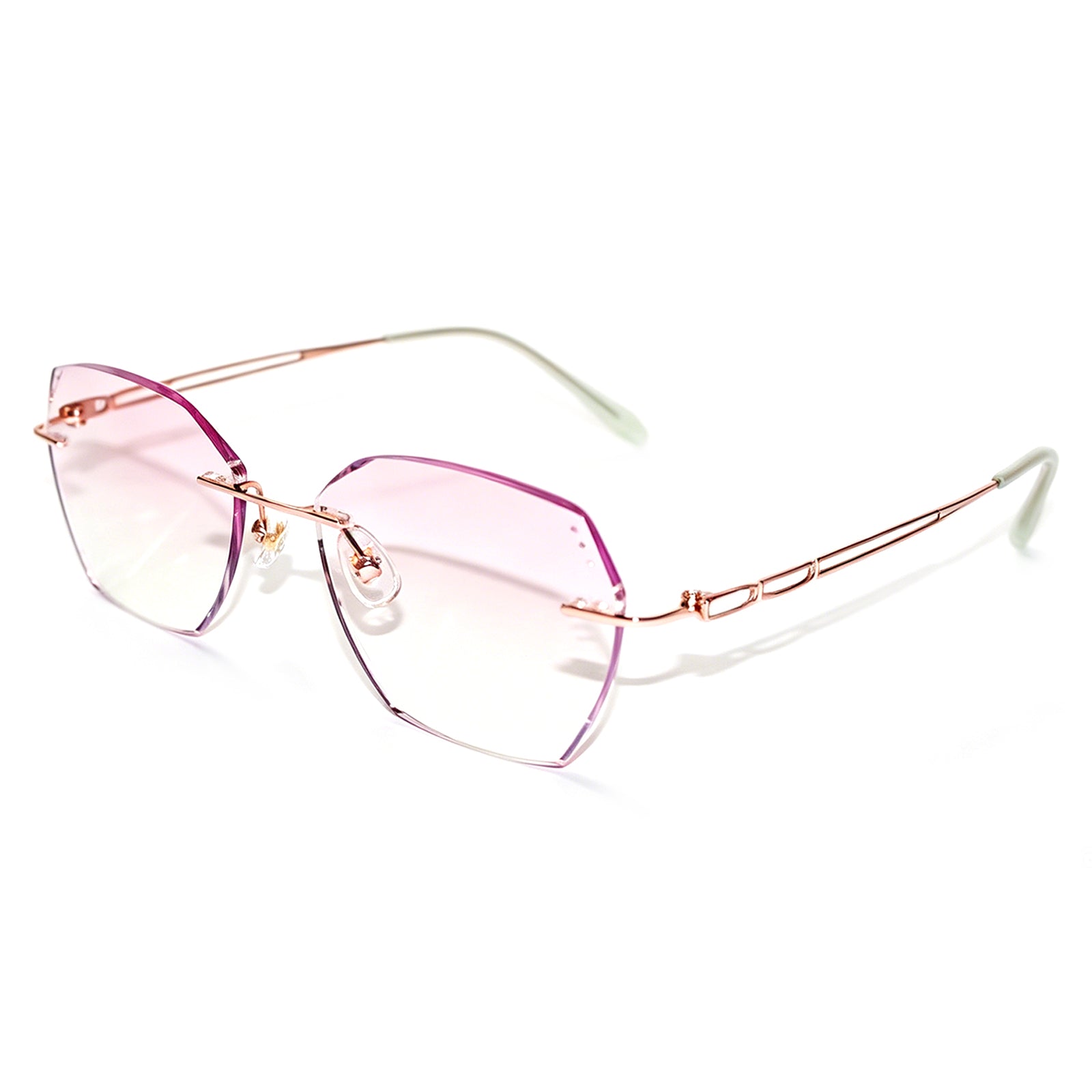 Women Polygonal Rimless Metal Material Eyeglasses, Free Shipping on Orders Over $79