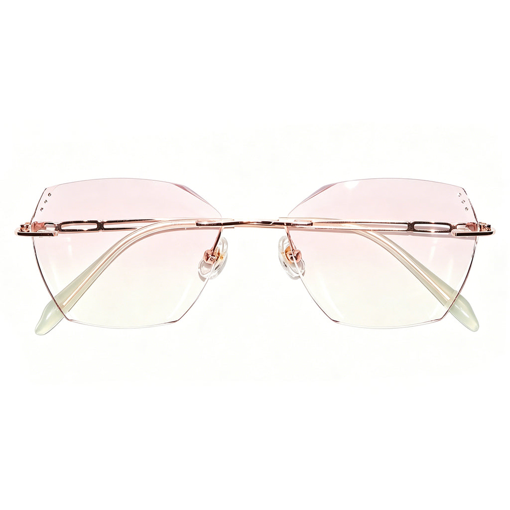 Women Polygonal Rimless Metal Material Eyeglasses, Free Shipping on Orders Over $79