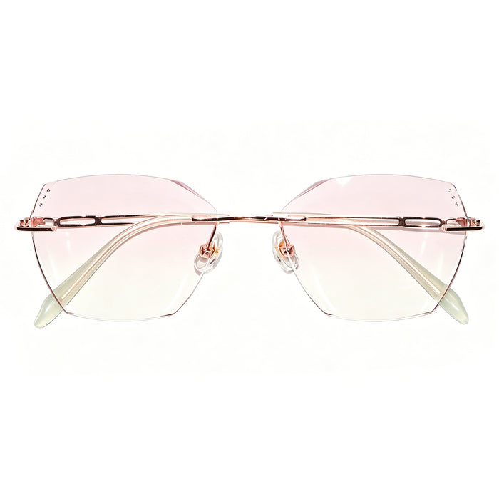 Women Polygonal Rimless Metal Material Eyeglasses, Free Shipping on Orders Over $79