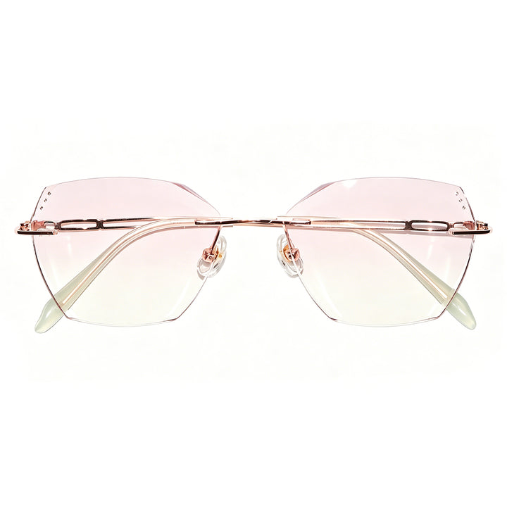 Women Polygonal Rimless Metal Material Eyeglasses, Free Shipping on Orders Over $79