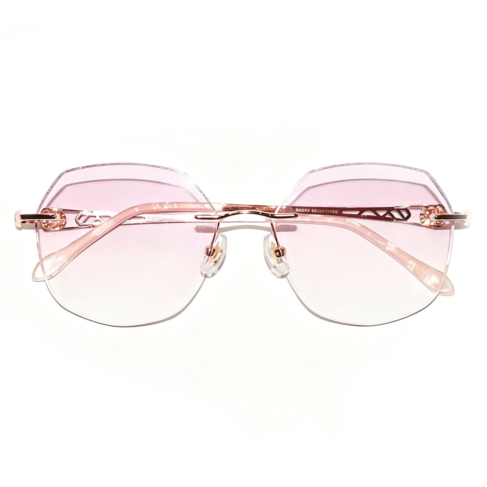 Women Polygonal Diamond Cut Rimless Metal Eyeglasses, Free Shipping on Orders Over $79