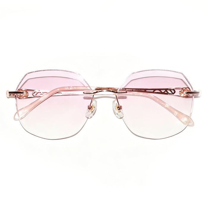 Women Polygonal Diamond Cut Rimless Metal Eyeglasses, Free Shipping on Orders Over $79