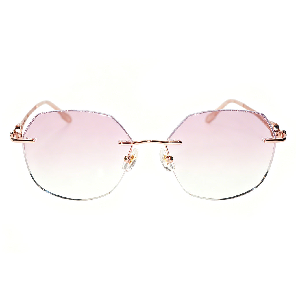 Women Polygonal Diamond Cut Rimless Metal Eyeglasses, Free Shipping on Orders Over $79