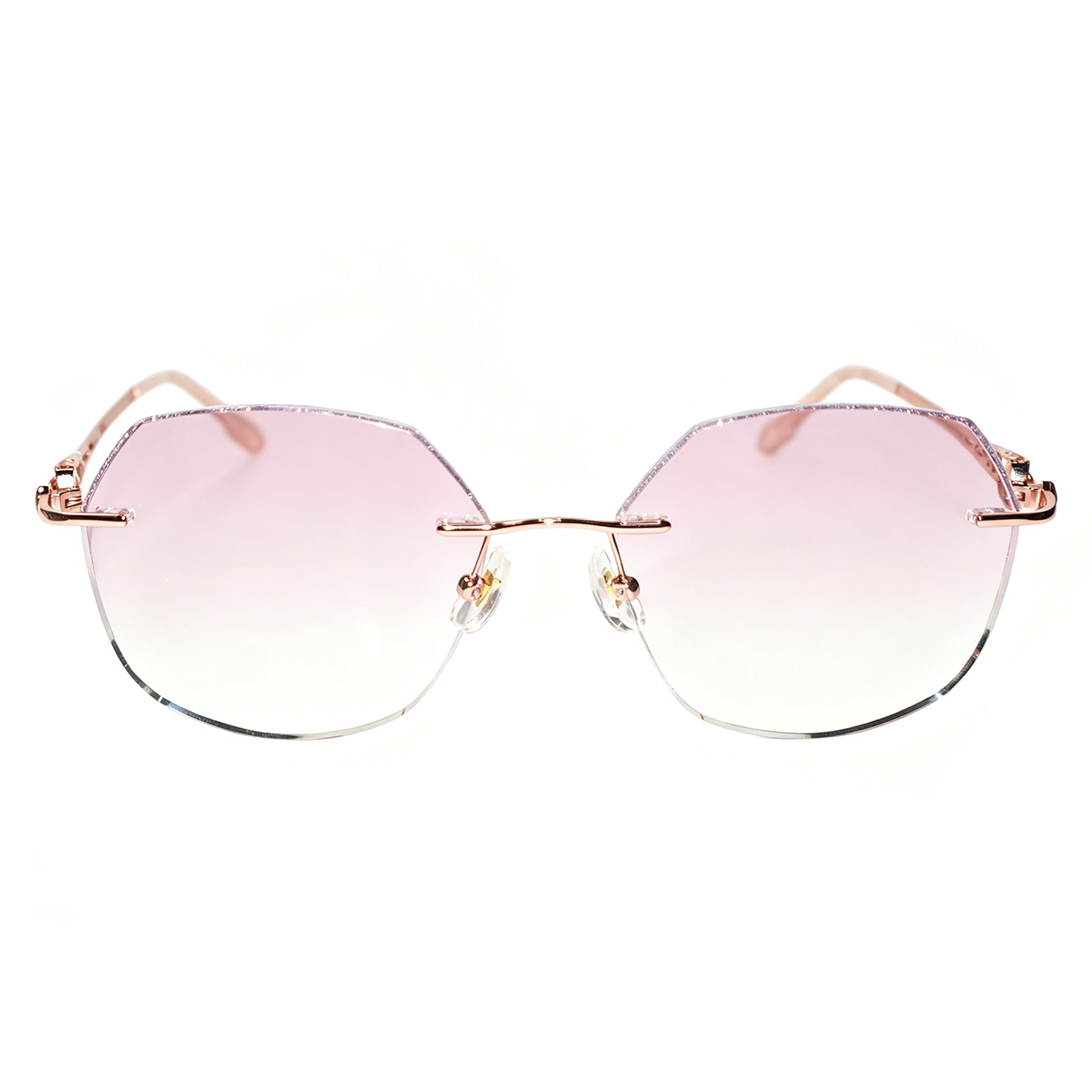 Women Polygonal Diamond Cut Rimless Metal Eyeglasses, Free Shipping on Orders Over $79