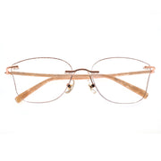 Shimmer Border Half-Rim Rose Gold Fashion Glasses