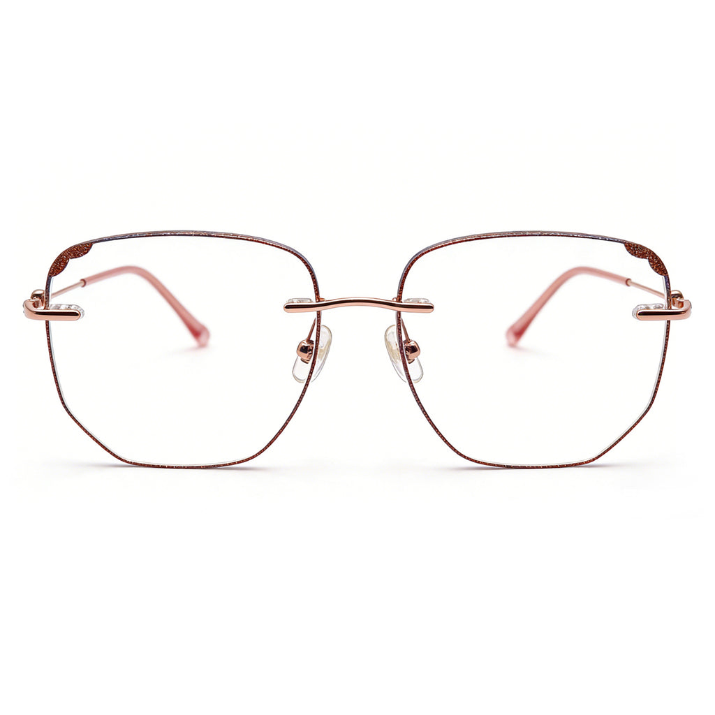 Women's Glitter Edge Rimless Anti-Blue Light Eyeglasses
