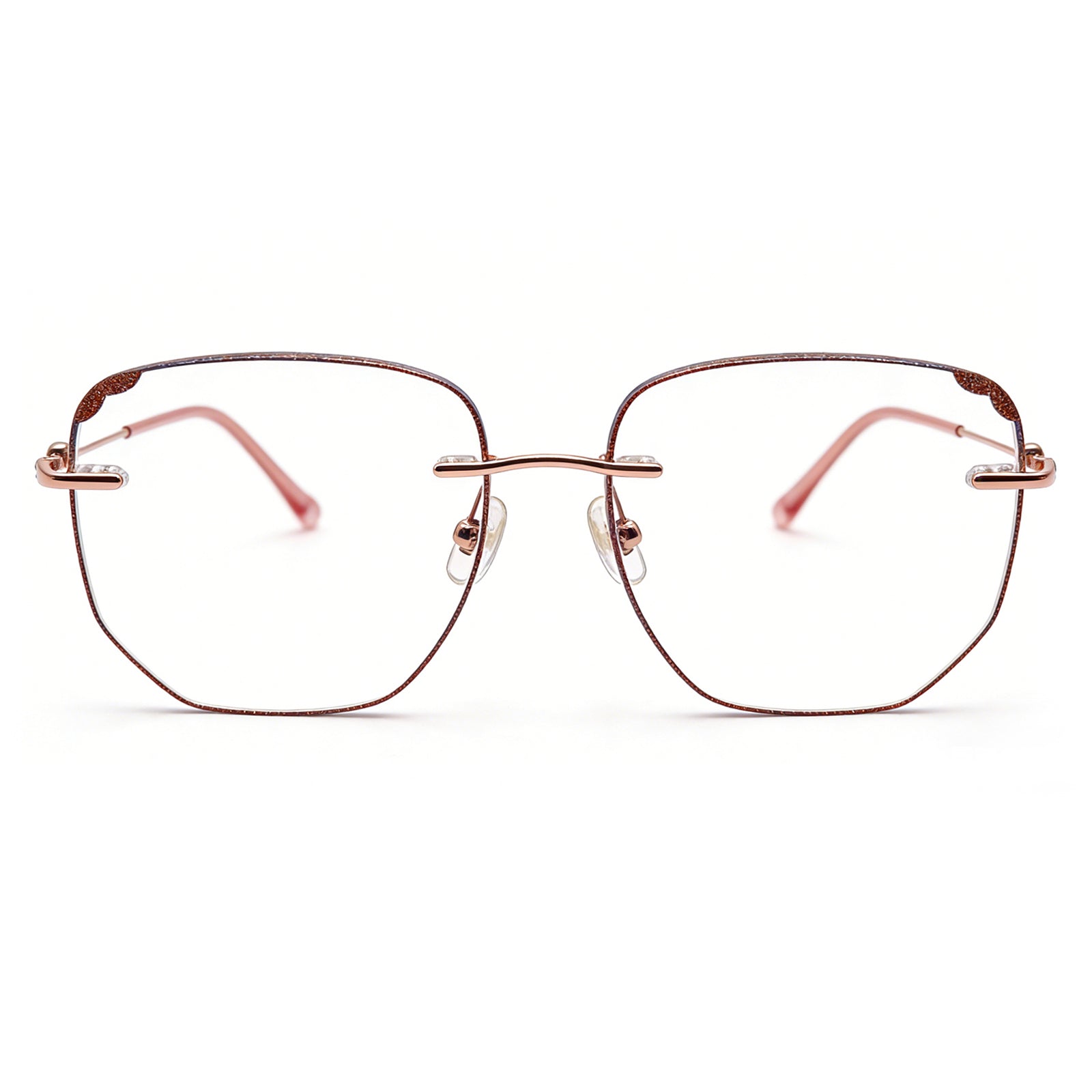 Women's Glitter Edge Rimless Anti-Blue Light Eyeglasses