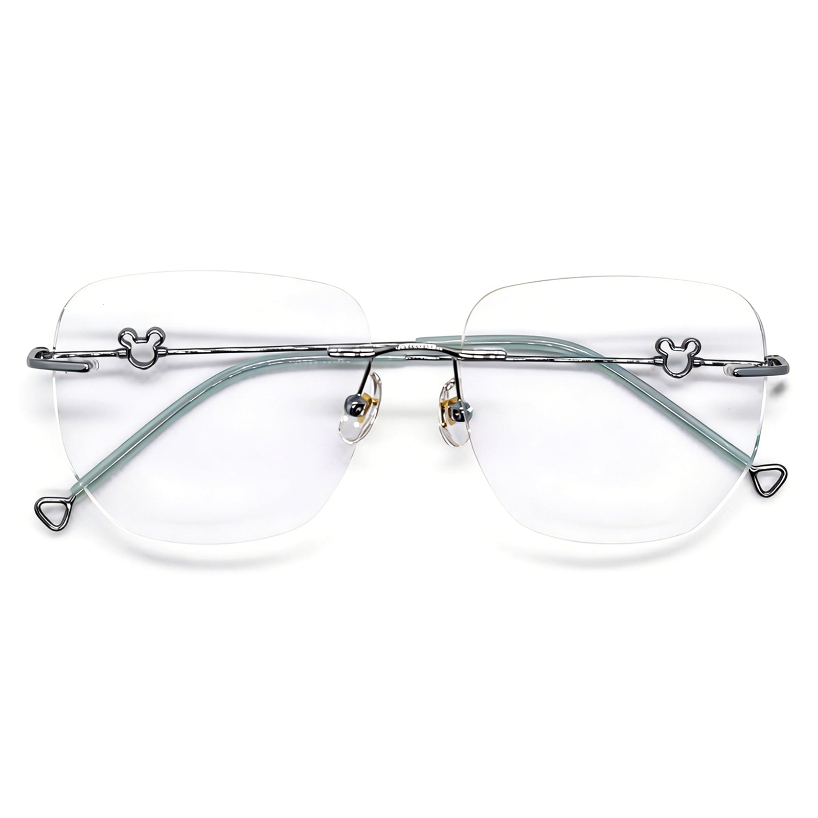 Women's Mickey Glitter Edge Rimless Anti-Blue Light Eyeglasses
