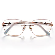 Rose Gold Glitter Rimless Eyeglasses for Women
