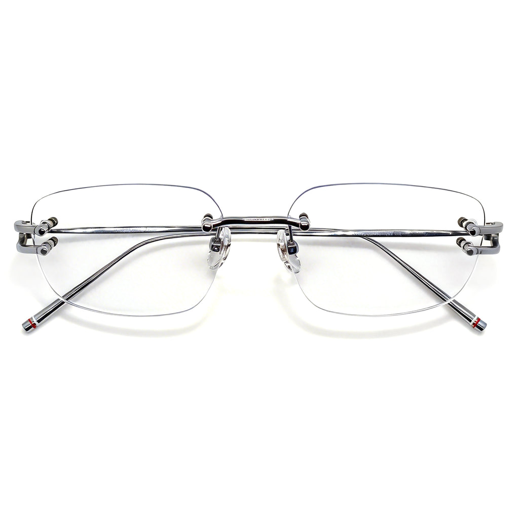 Rimless Square Metal Anti Blue Light Glasses