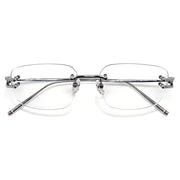 Rimless Square Metal Anti Blue Light Glasses