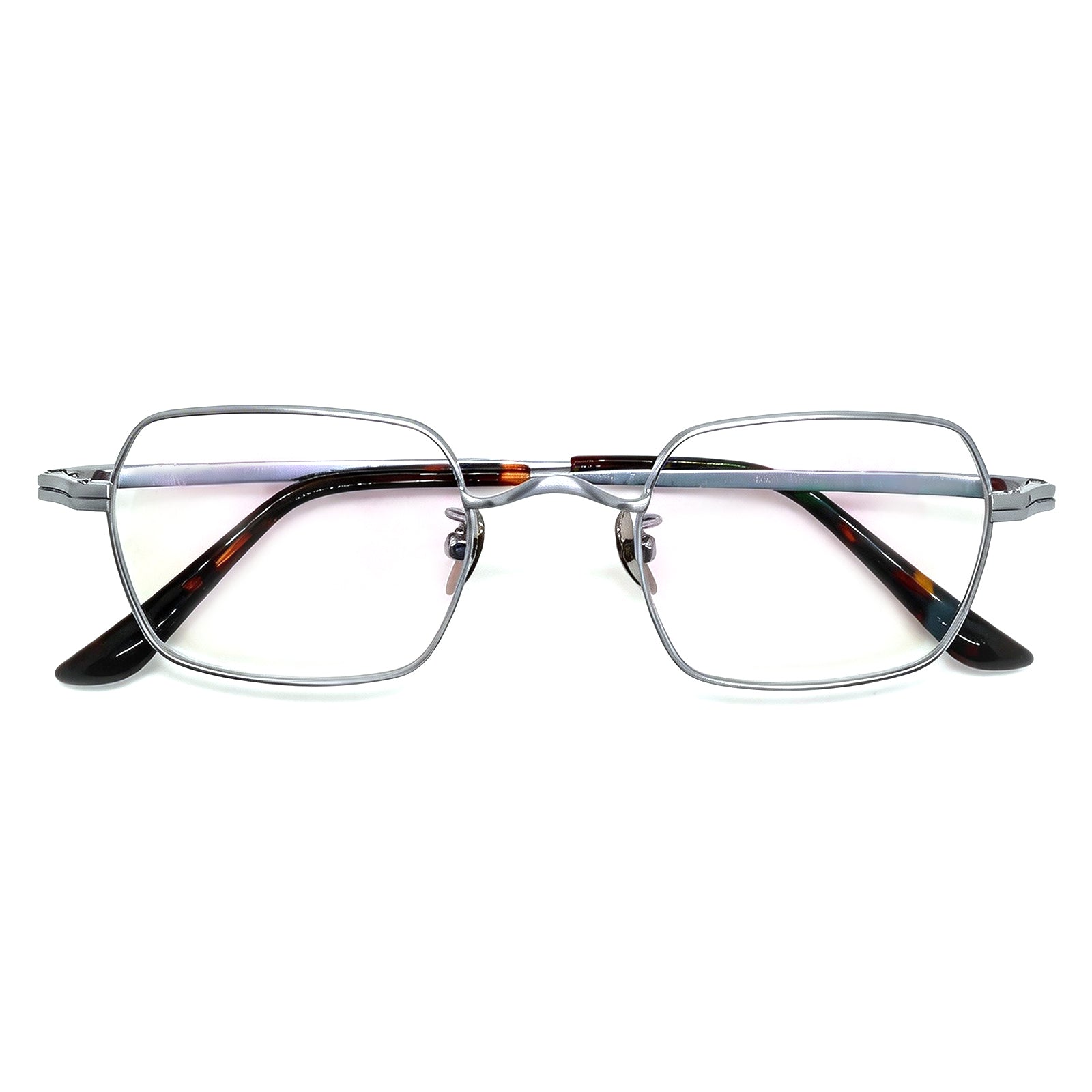 Small Square Silver Metal Anti Blue Light Glasses
