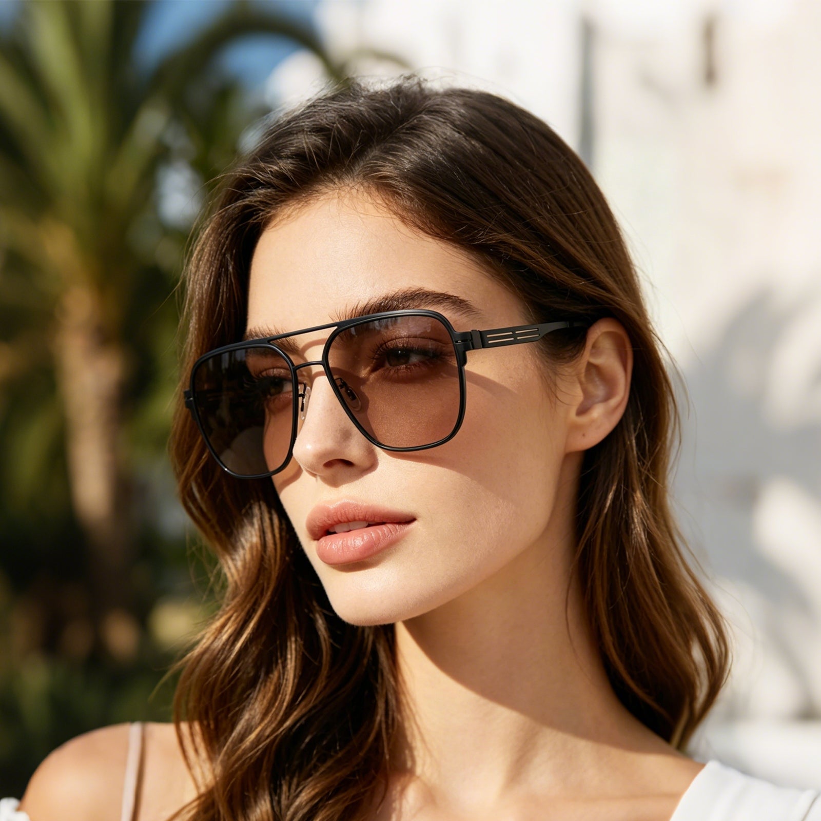 Black Aviator Polarized Sunglasses for Men, UV400 Protection