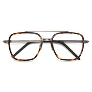 Adjustable Nose Pads Aviator Eyeglasses, Tortoise & Metal, Secure Fit
