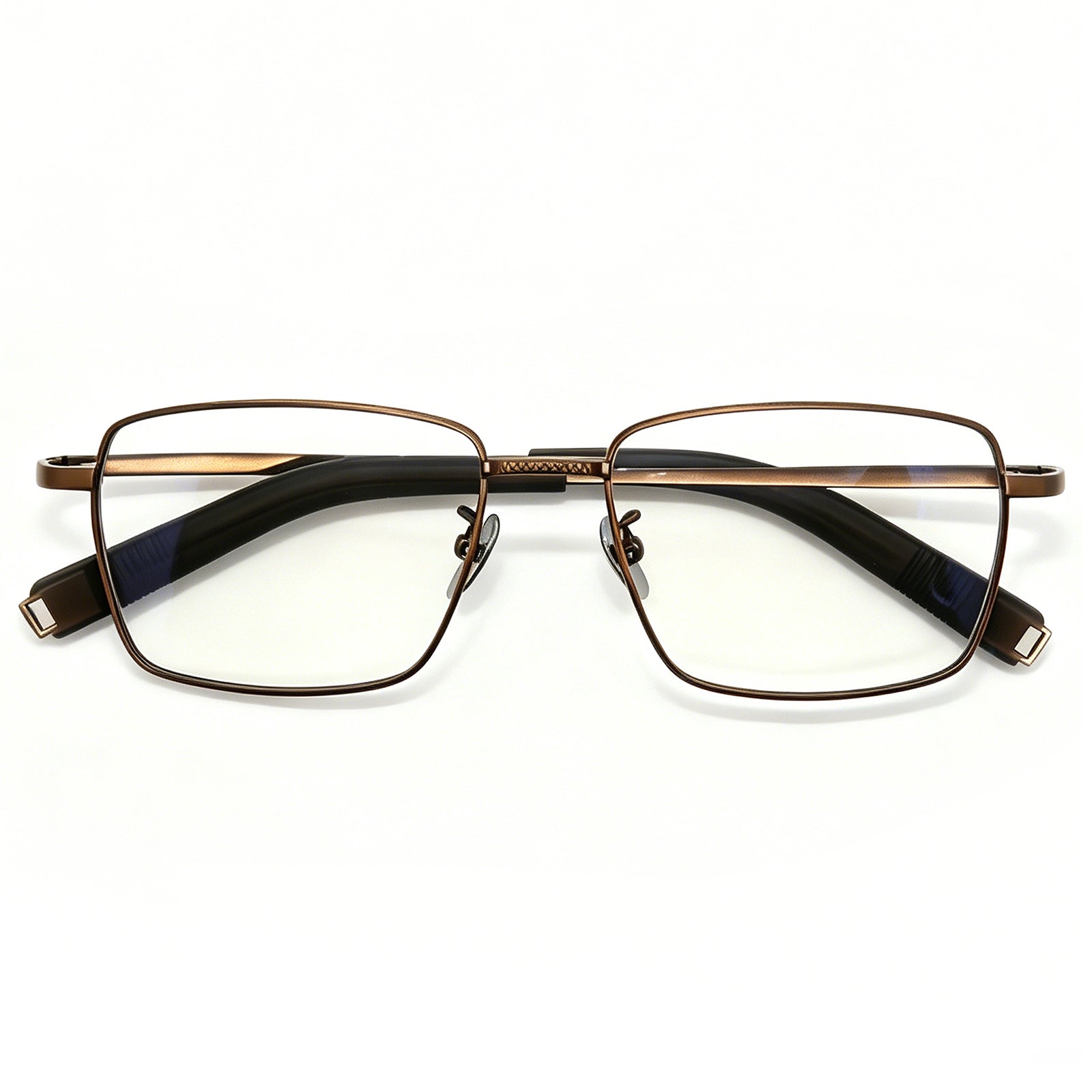 Sleek Black Metal Eyeglasses for Men, Anti Blue Light Blocking Glasses for Daily Use