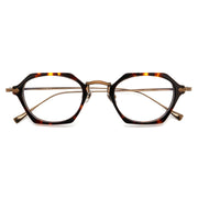 Unique Hexagonal Eyeglasses, Tortoise Acetate & Metal, Prescription Ready