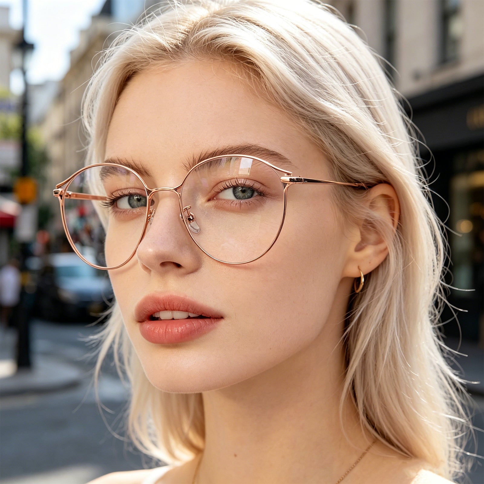 Women Round Metal Material Eyeglasses, Free Shipping on Orders Over $79