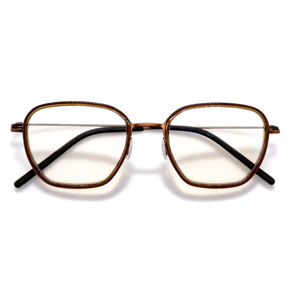 Polygon Mixed-Material Anti Blue Light Glasses