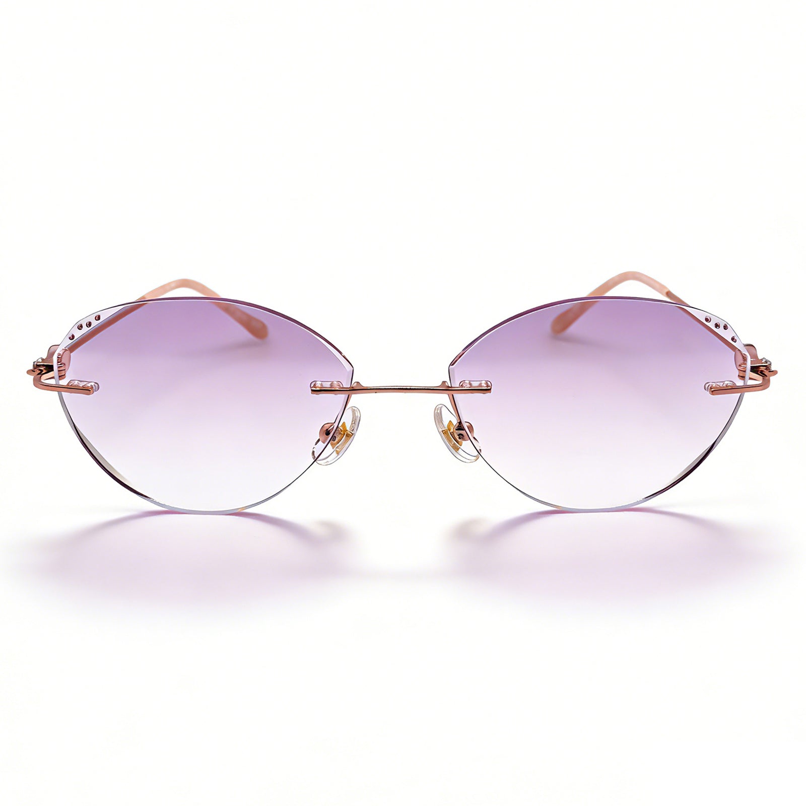 Purple Gradient Cat Eye Rimless Anti-Blue Light Eyeglasses