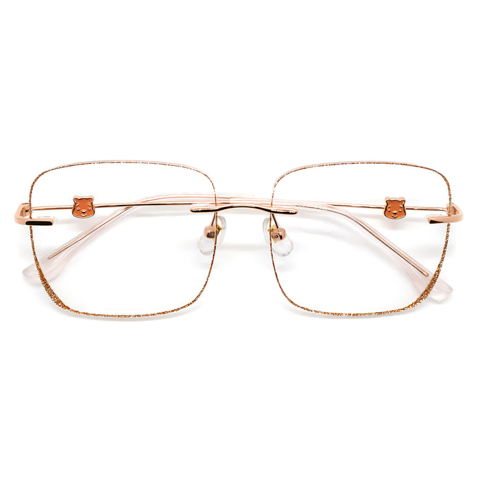 Ultra-light metal anti-blue light optical eyeglass frame compatible with myopia prescriptions, commuting style for young women