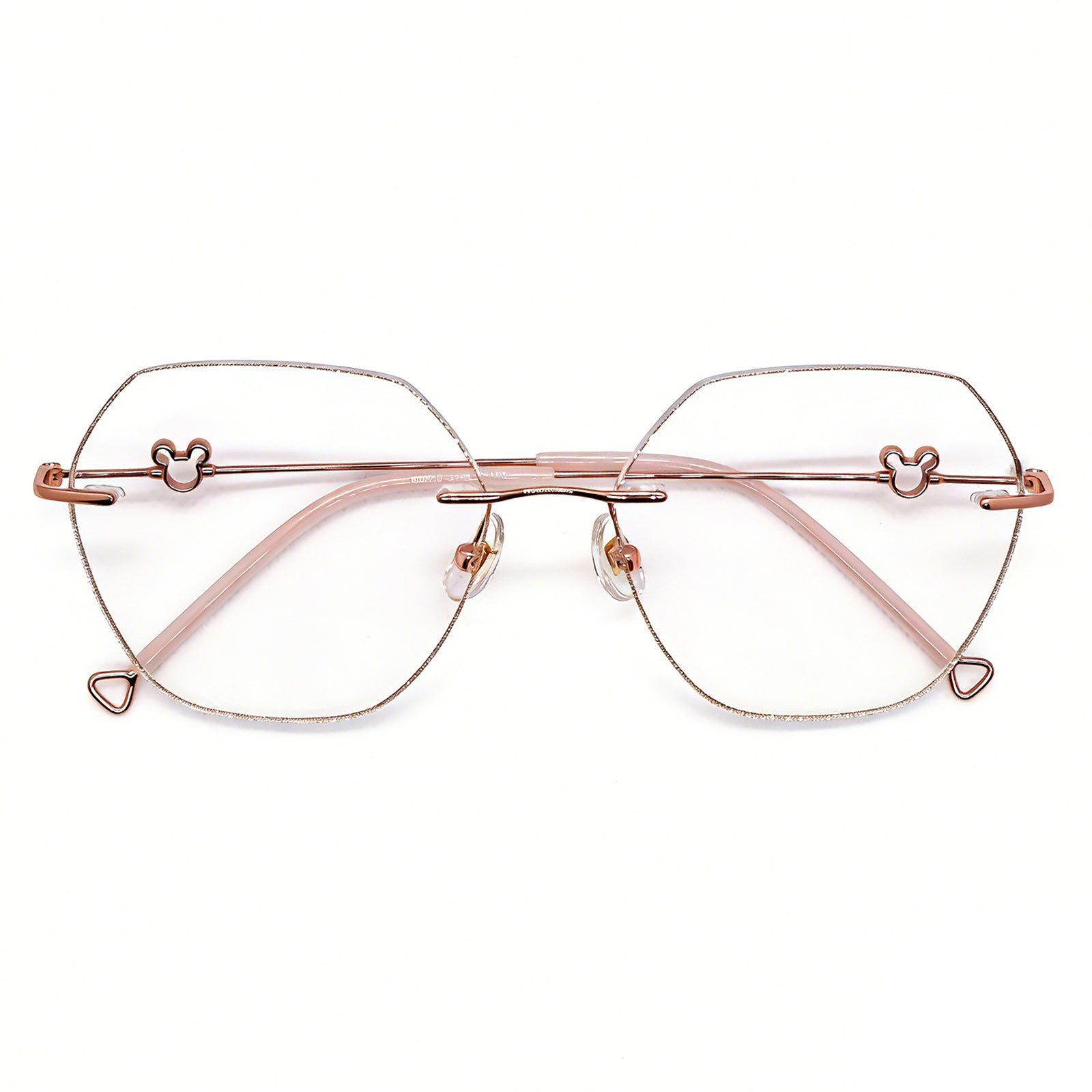 Women's Mickey Glitter Edge Rimless Anti-Blue Light Eyeglasses