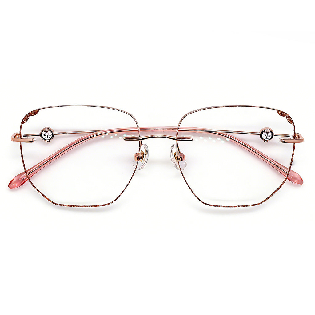 Women's Glitter Edge Rimless Anti-Blue Light Eyeglasses