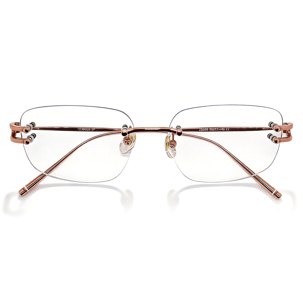 Rimless Square Metal Anti Blue Light Glasses