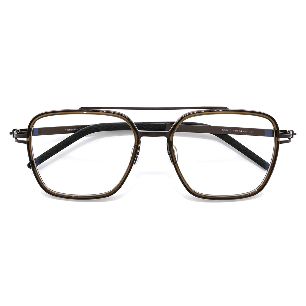 Adjustable Nose Pads Aviator Eyeglasses, Tortoise & Metal, Secure Fit
