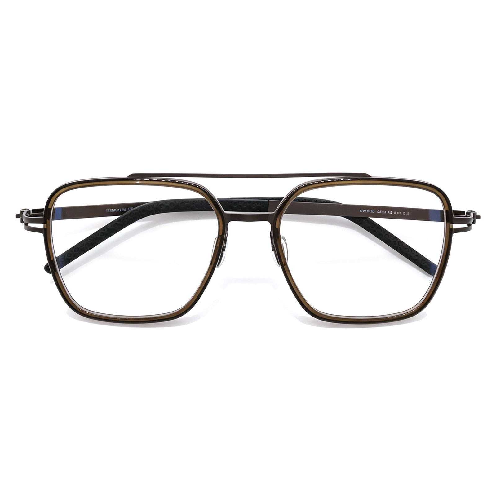 Adjustable Nose Pads Aviator Eyeglasses, Tortoise & Metal, Secure Fit