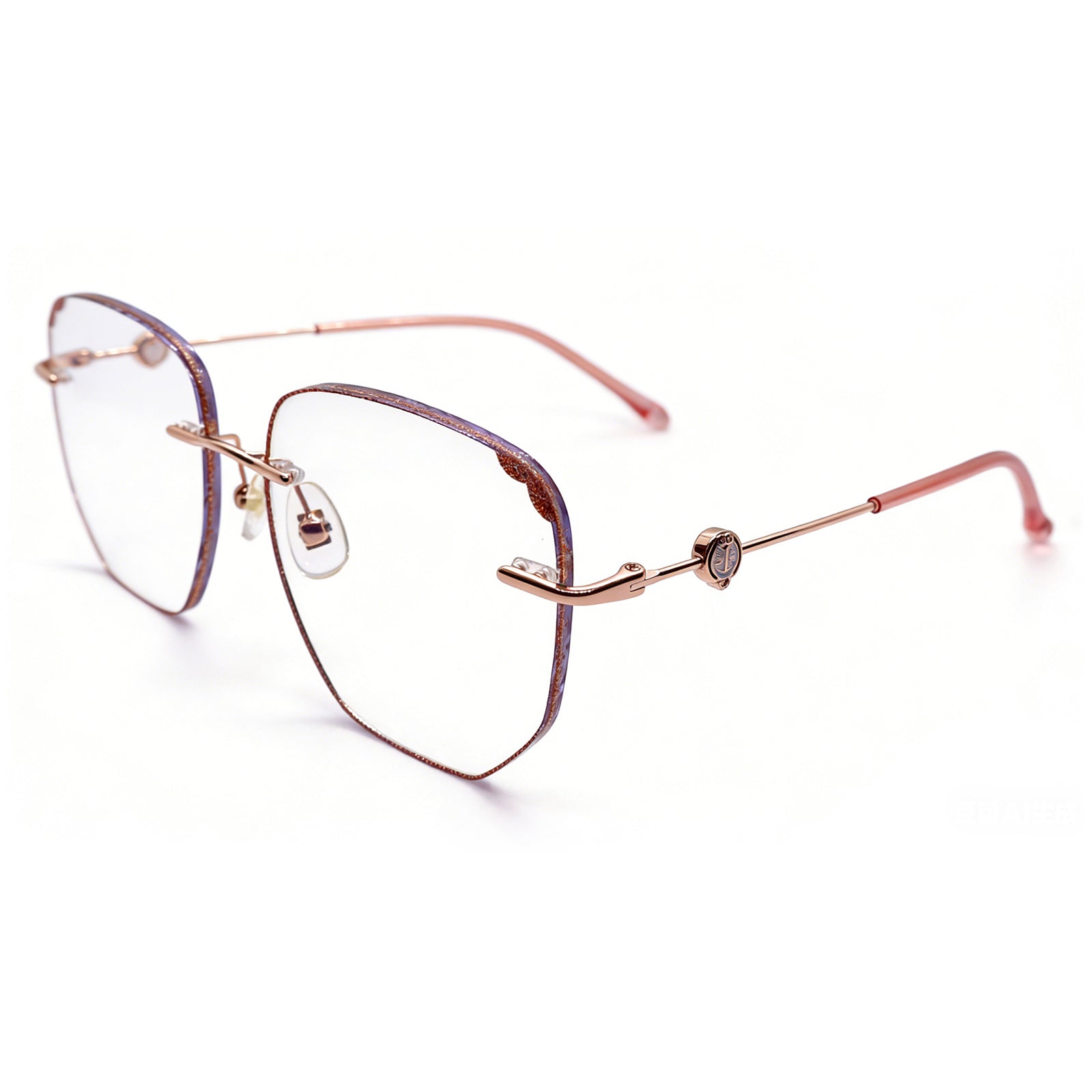 Women's Glitter Edge Rimless Anti-Blue Light Eyeglasses