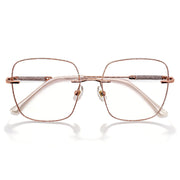 Rose Gold Glitter Rimless Eyeglasses for Women