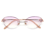 Purple Gradient Cat Eye Rimless Anti-Blue Light Eyeglasses