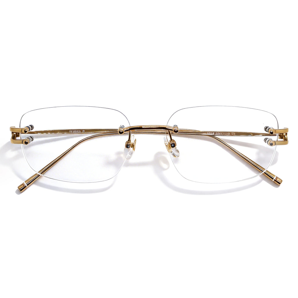 Rimless Square Metal Anti Blue Light Glasses