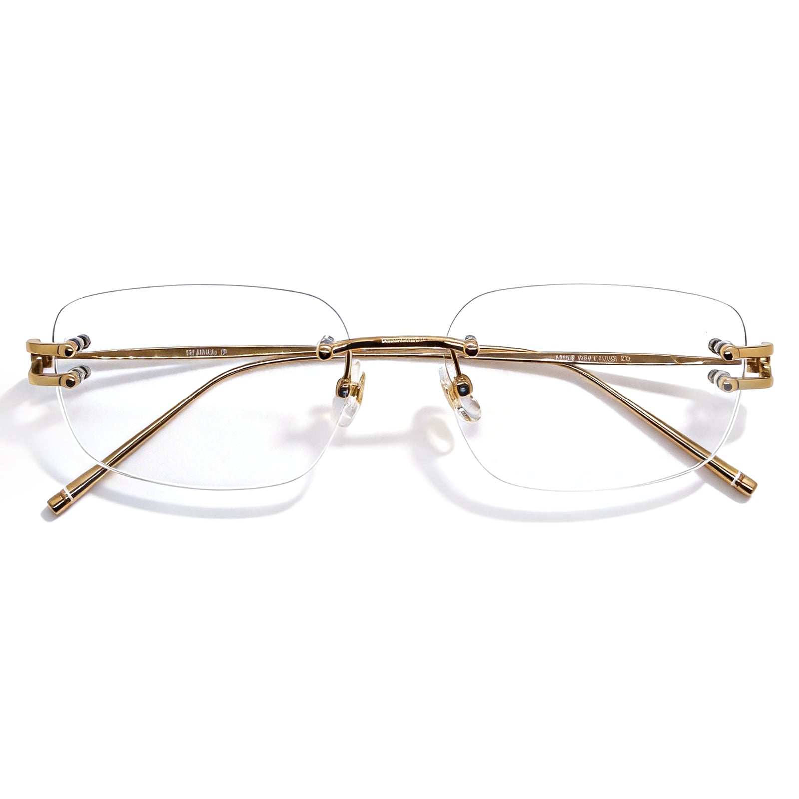 Rimless Square Metal Anti Blue Light Glasses