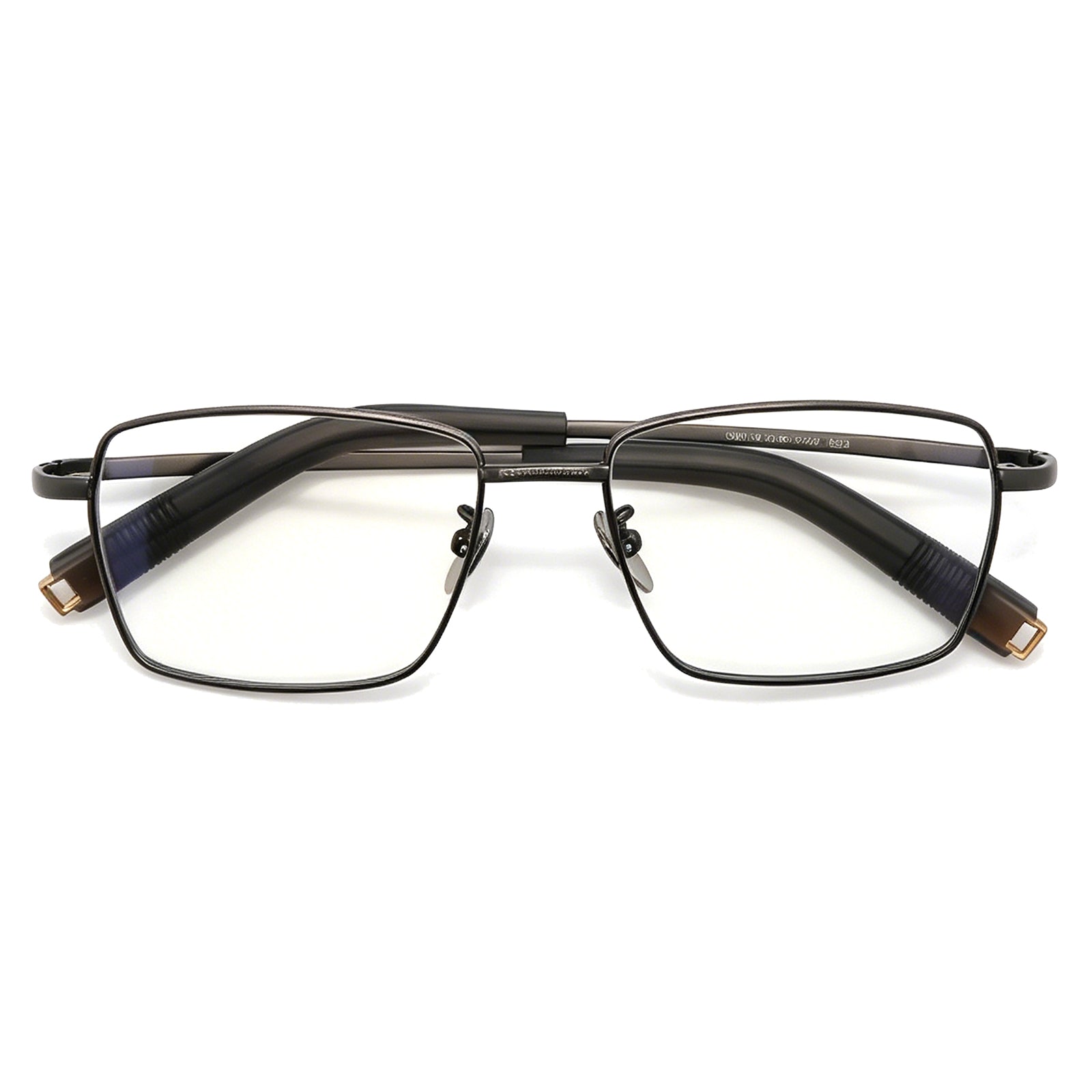 Sleek Black Metal Eyeglasses for Men, Anti Blue Light Blocking Glasses for Daily Use