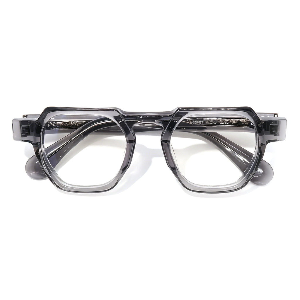 Chunky Black Polygon Glasses, Fashion Acetate Eyewear for Daily & Street Style